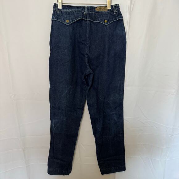 Vtg Gitano High Waist Tapered Jeans 11/12 Mom Fit Dark Wash Made in Hong Kong - Picture 2 of 6